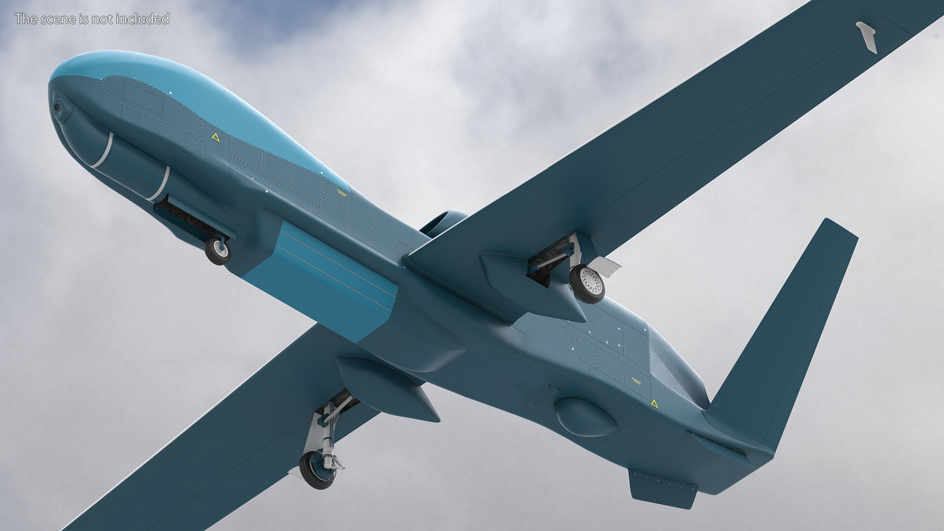 3D Unmanned Surveillance Drone Rigged for Cinema 4D model