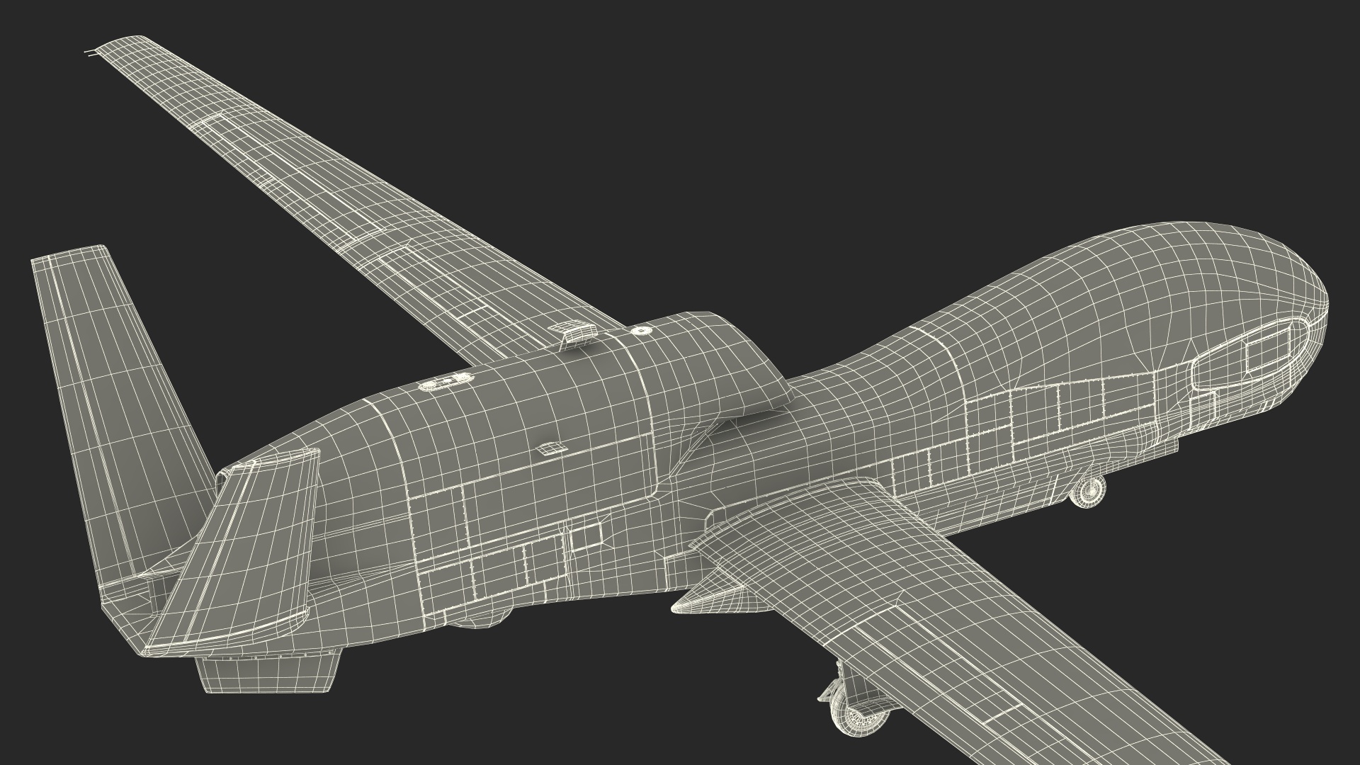 3D Unmanned Surveillance Drone Rigged for Cinema 4D model