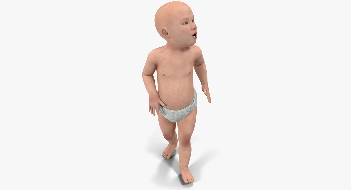 Asian Baby Rigged 3D