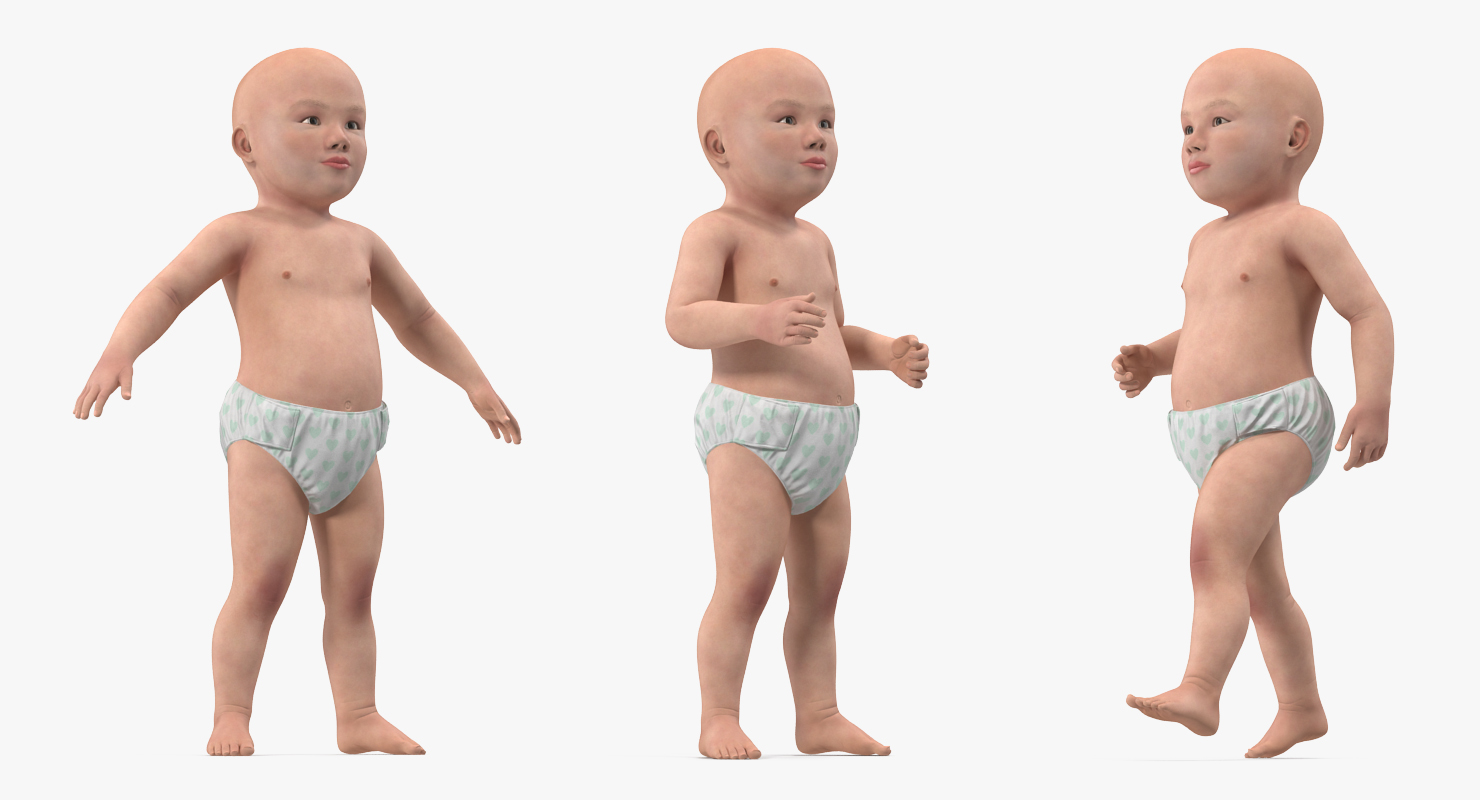 Asian Baby Rigged 3D