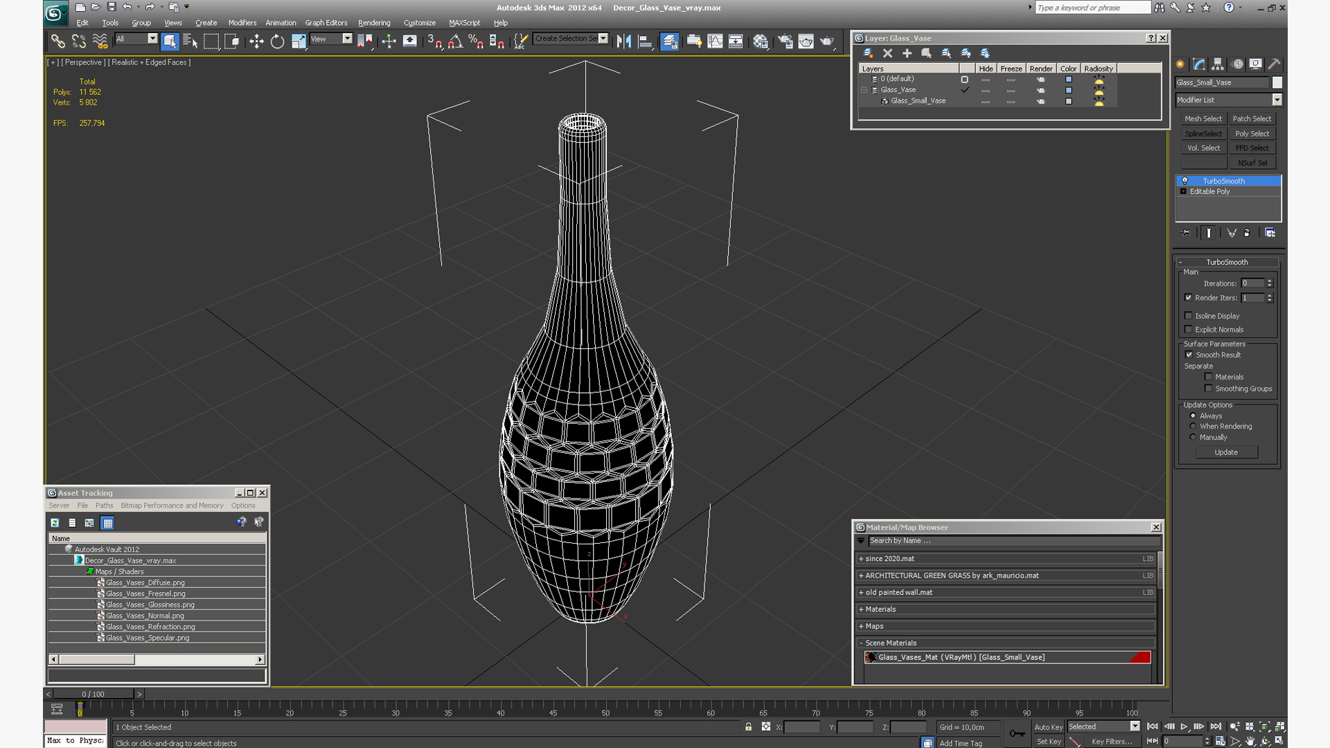 3D Decor Glass Vase
