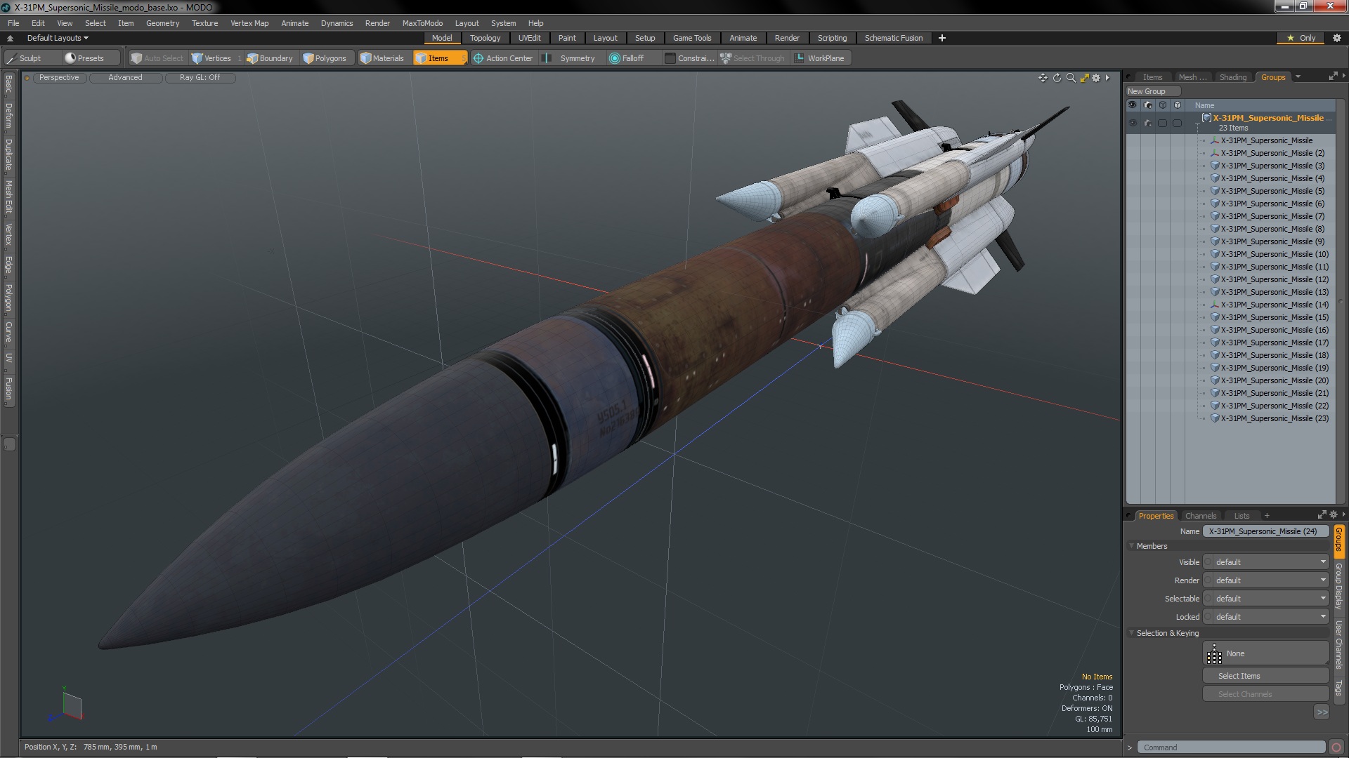 3D model X-31PM Supersonic Missile