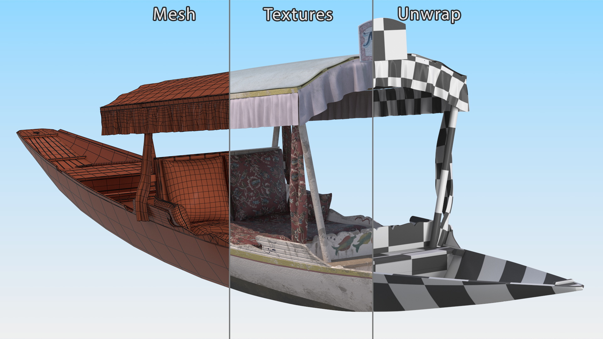 3D model Shikara River Glider White Old