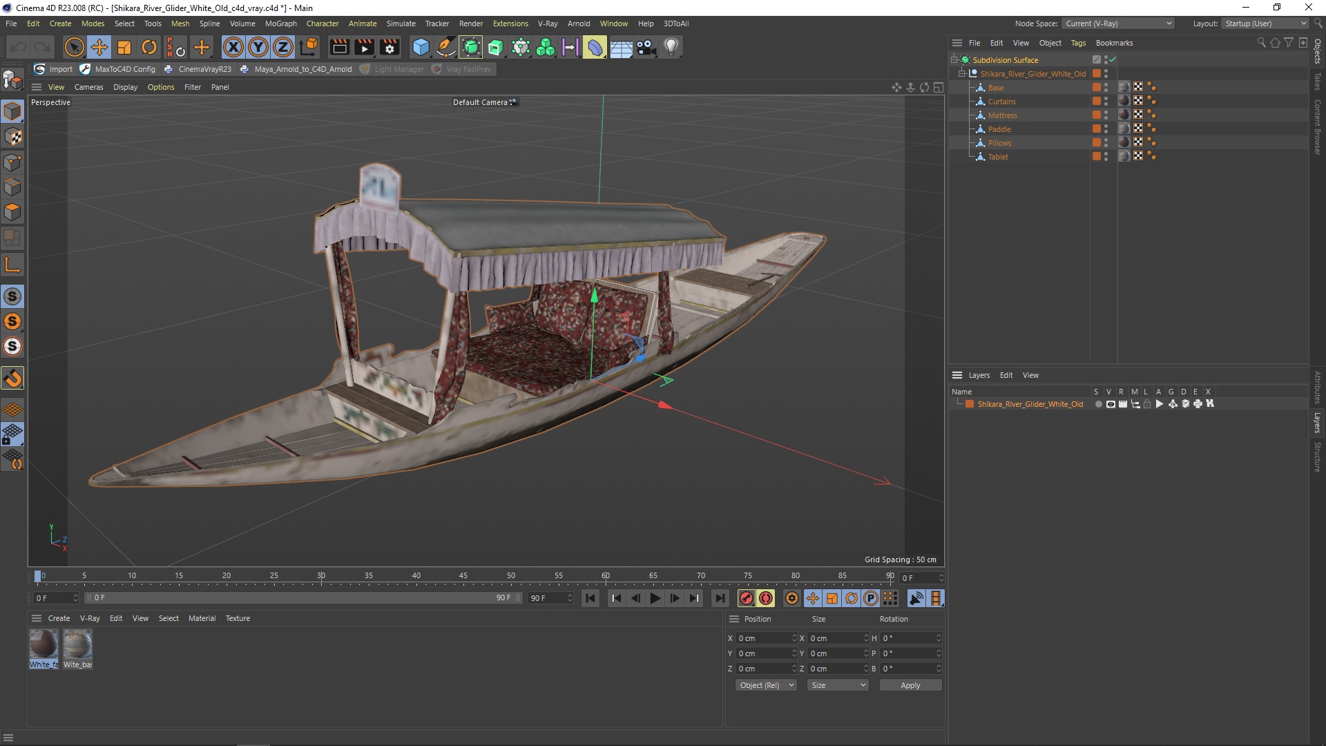 3D model Shikara River Glider White Old