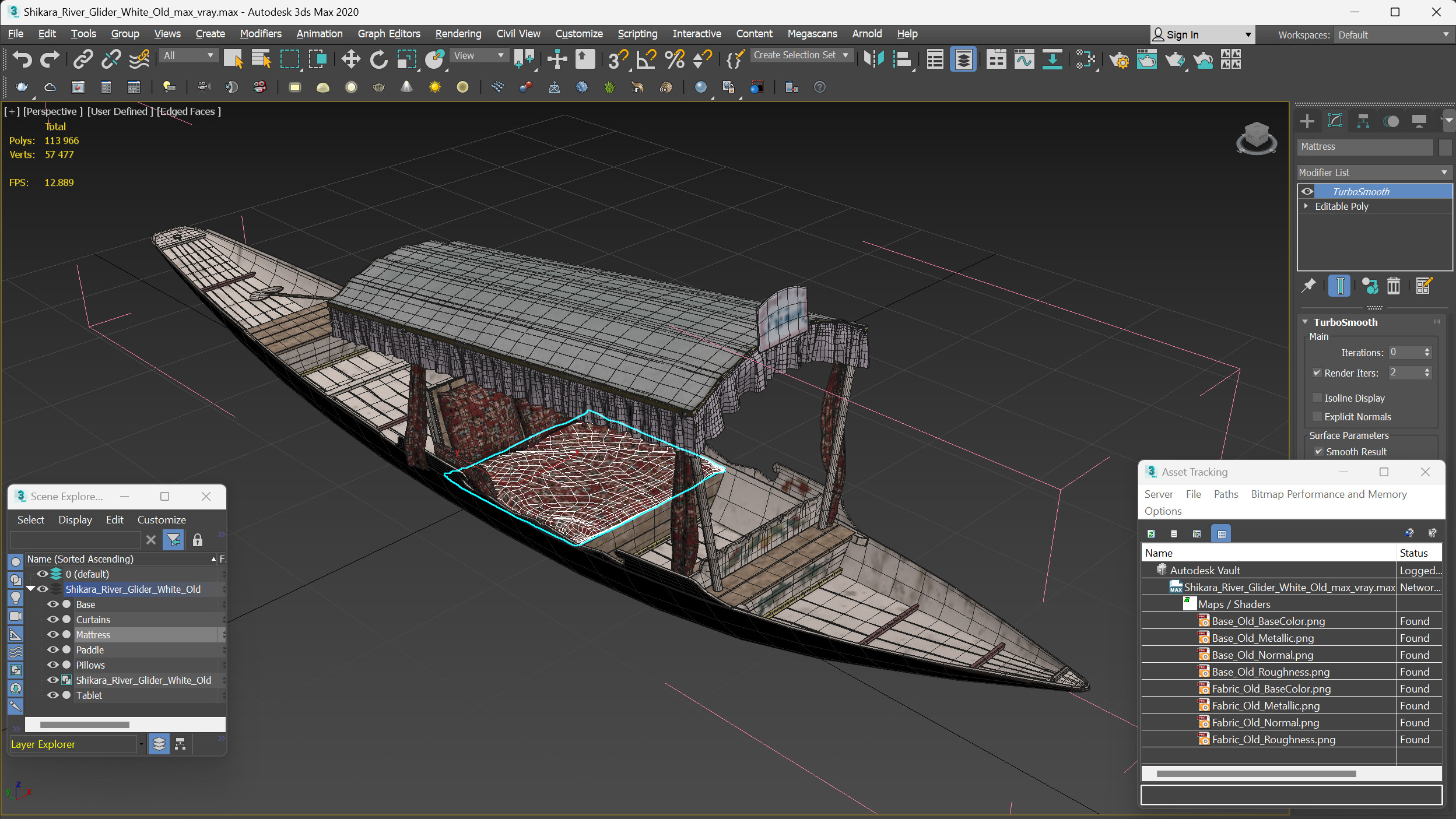 3D model Shikara River Glider White Old