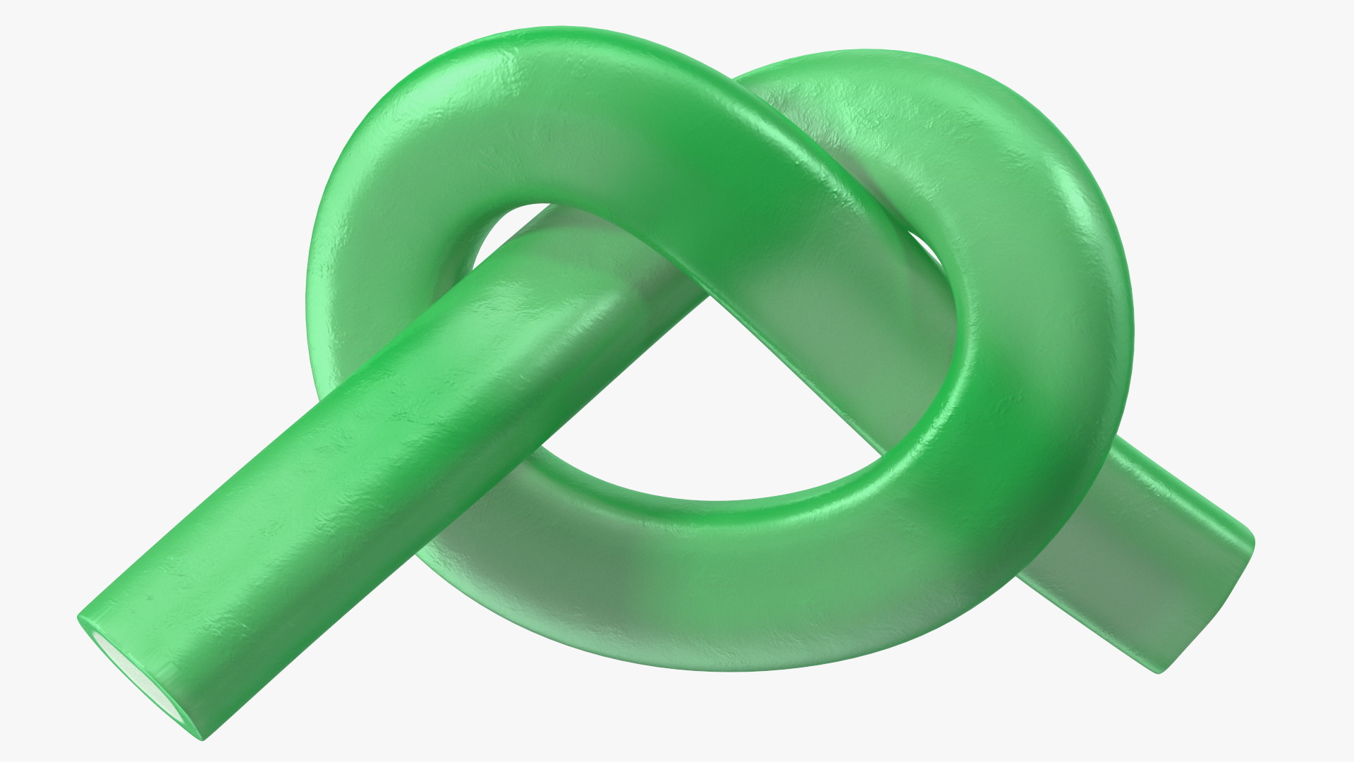 3D Green Licorice Rope Candy Tied in Knot model
