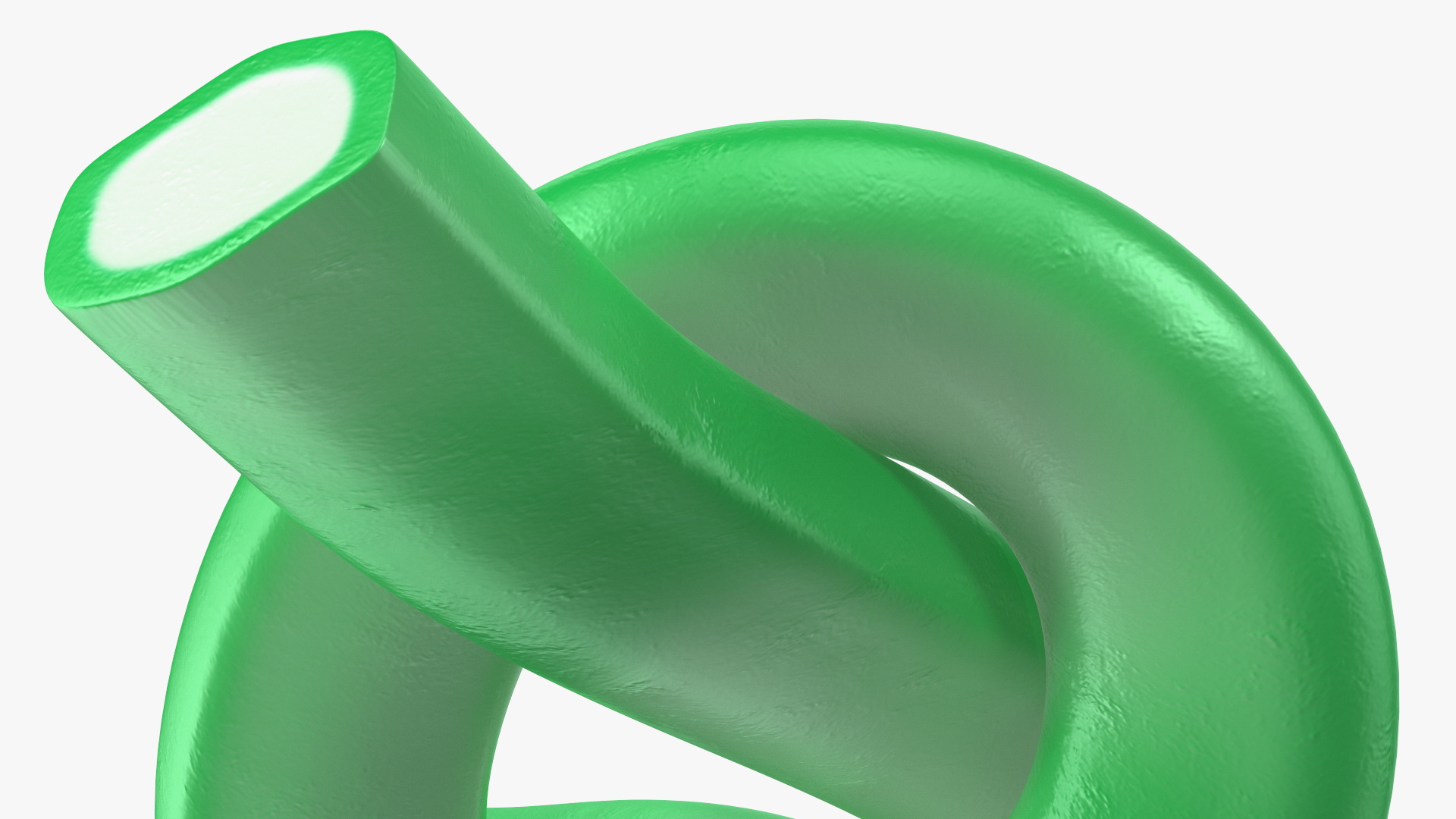 3D Green Licorice Rope Candy Tied in Knot model