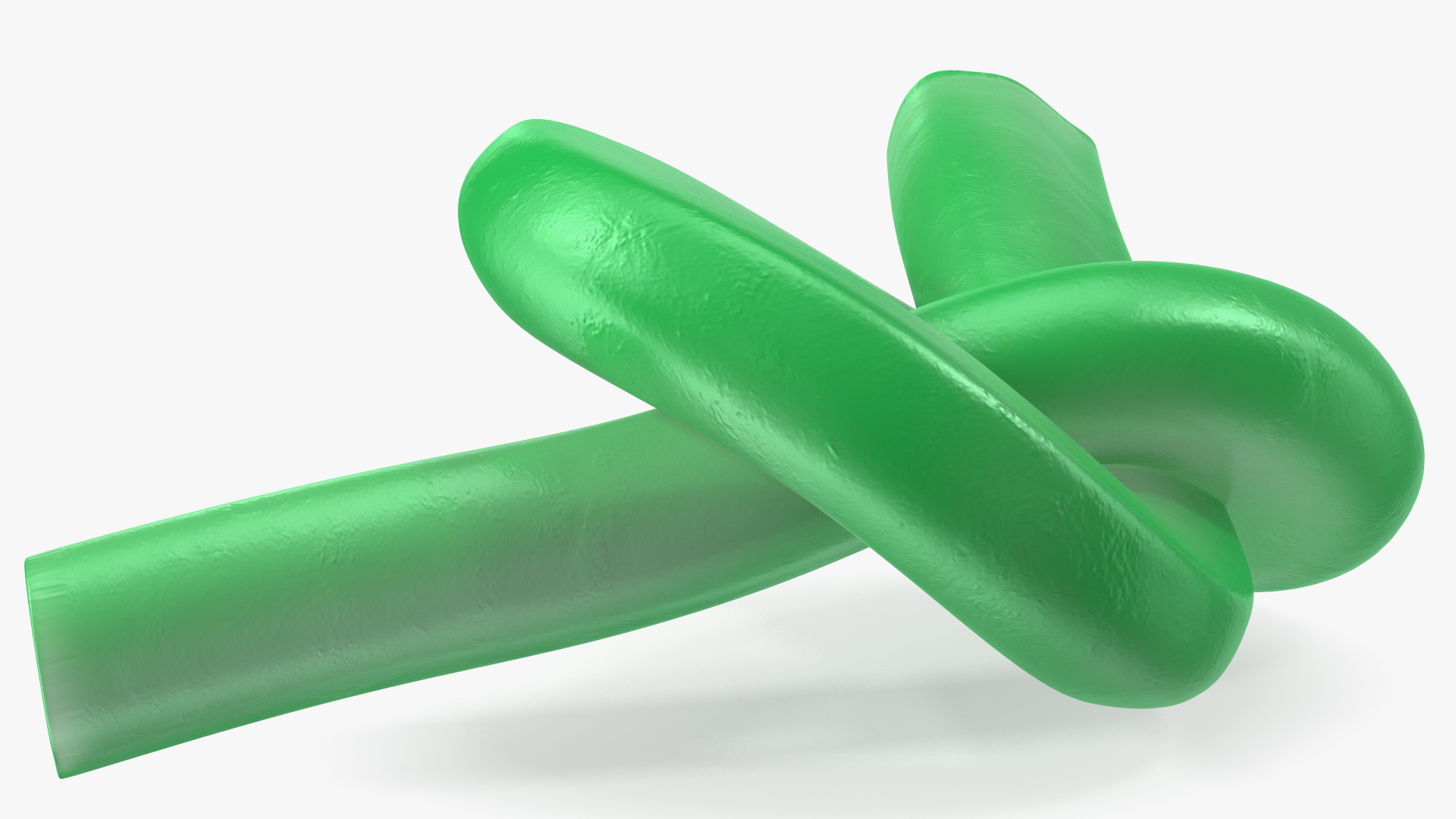 3D Green Licorice Rope Candy Tied in Knot model