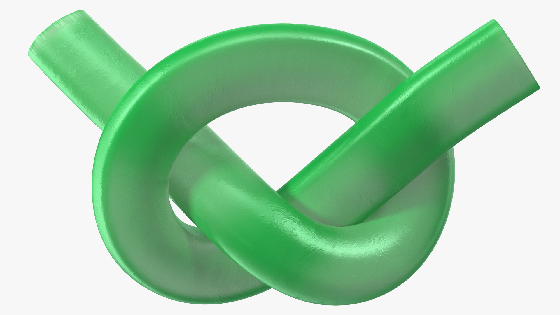 3D Green Licorice Rope Candy Tied in Knot model