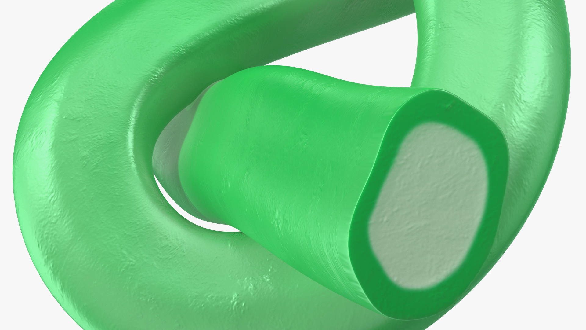 3D Green Licorice Rope Candy Tied in Knot model