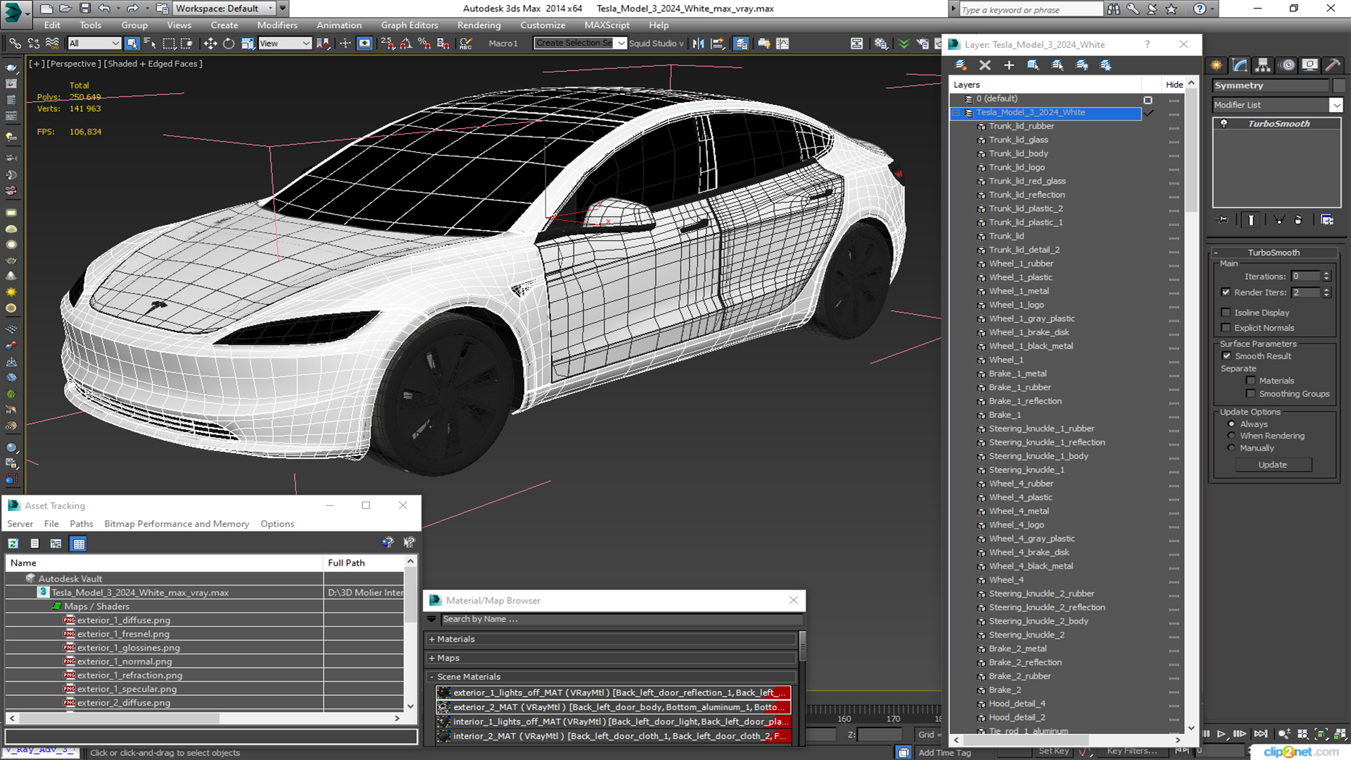 Tesla Model 3 2024 White 3D model