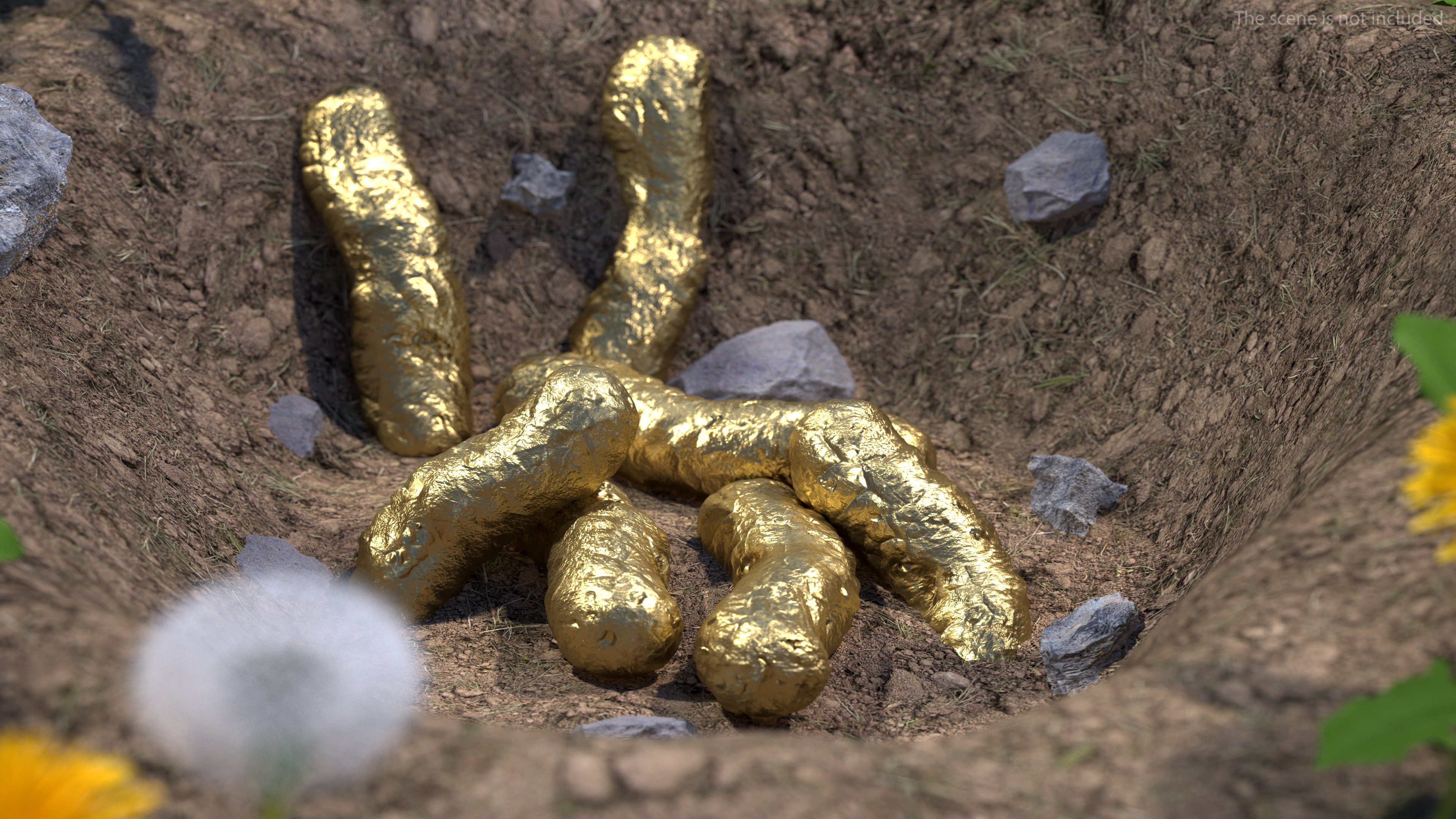 3D Little Crap Golden model