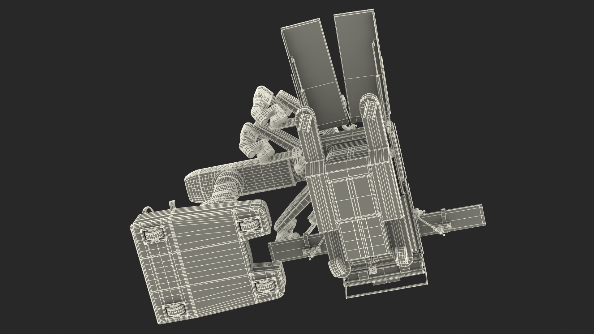 3D Surgical Robotic System da Vinci SI Rigged with Operating Table model