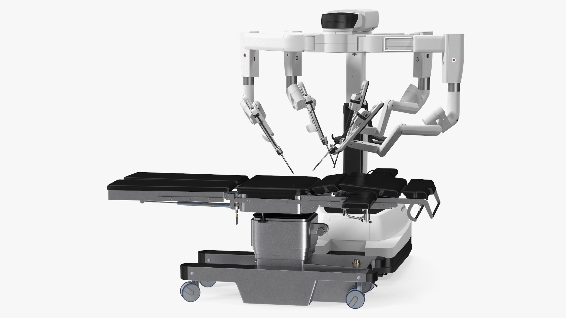 3D Surgical Robotic System da Vinci SI Rigged with Operating Table model