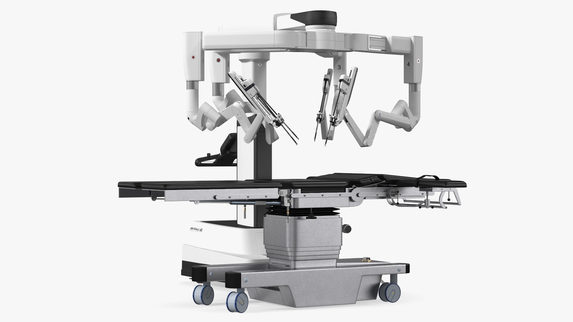3D Surgical Robotic System da Vinci SI Rigged with Operating Table model