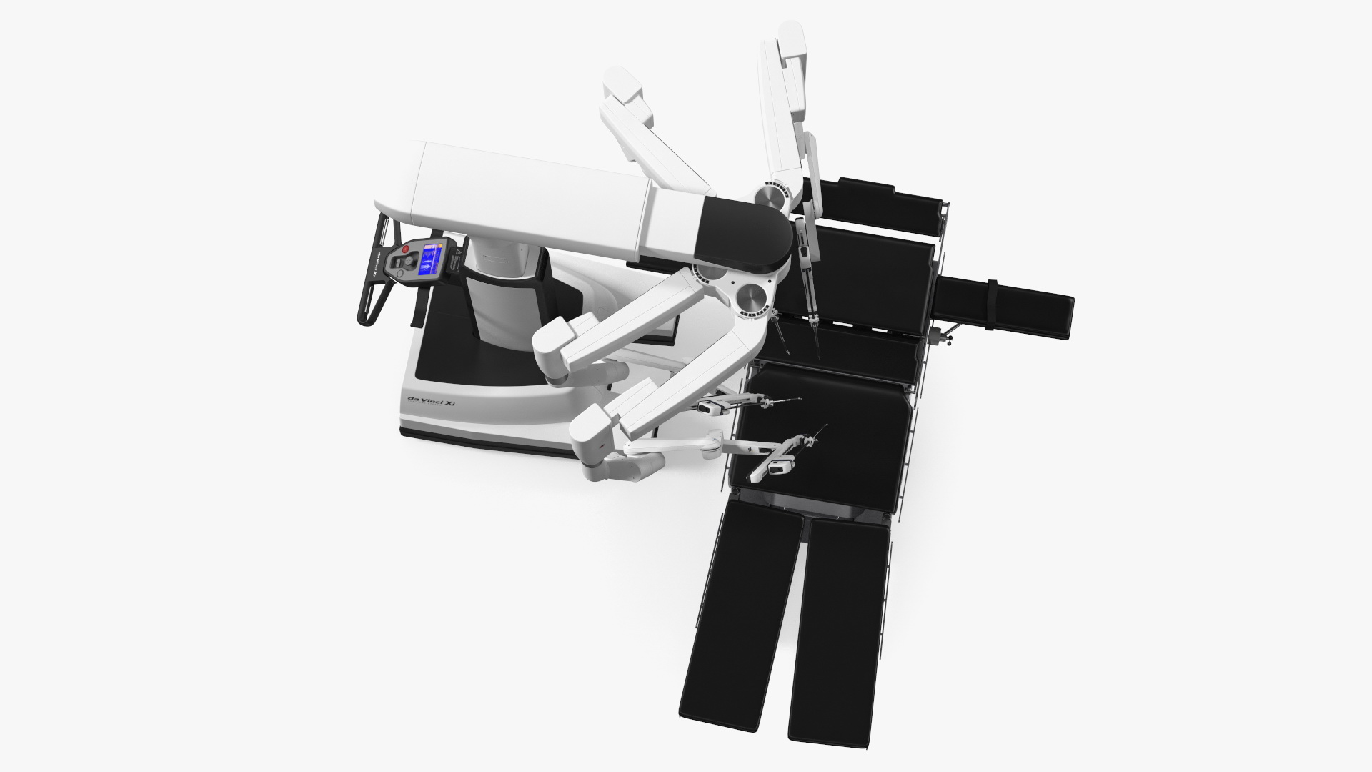 3D Surgical Robotic System da Vinci SI Rigged with Operating Table model
