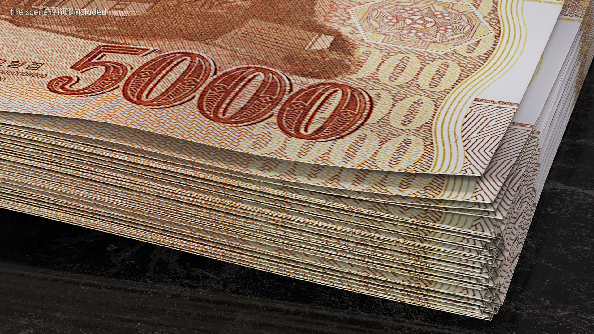 Stack of North Korea 5000 Won 2013 3D model