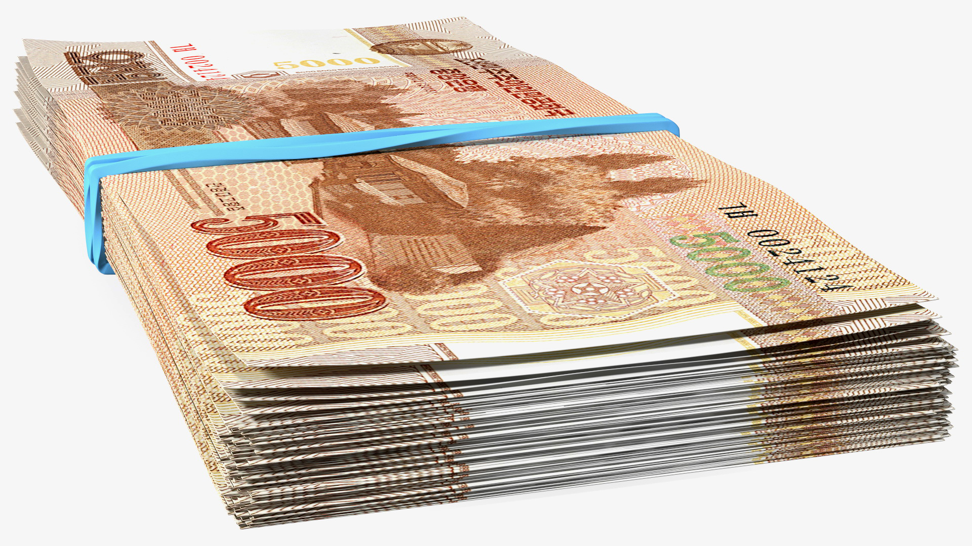 Stack of North Korea 5000 Won 2013 3D model
