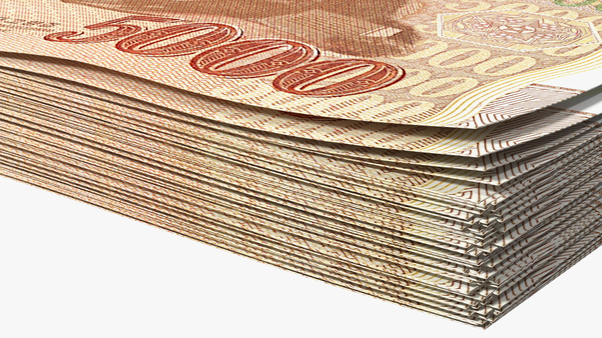 Stack of North Korea 5000 Won 2013 3D model
