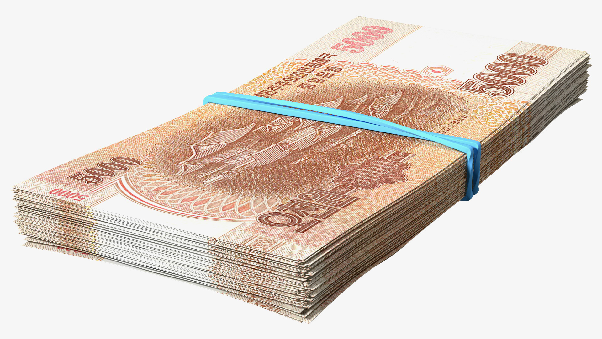 Stack of North Korea 5000 Won 2013 3D model