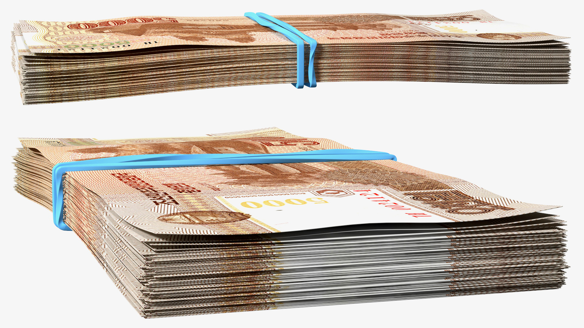 Stack of North Korea 5000 Won 2013 3D model