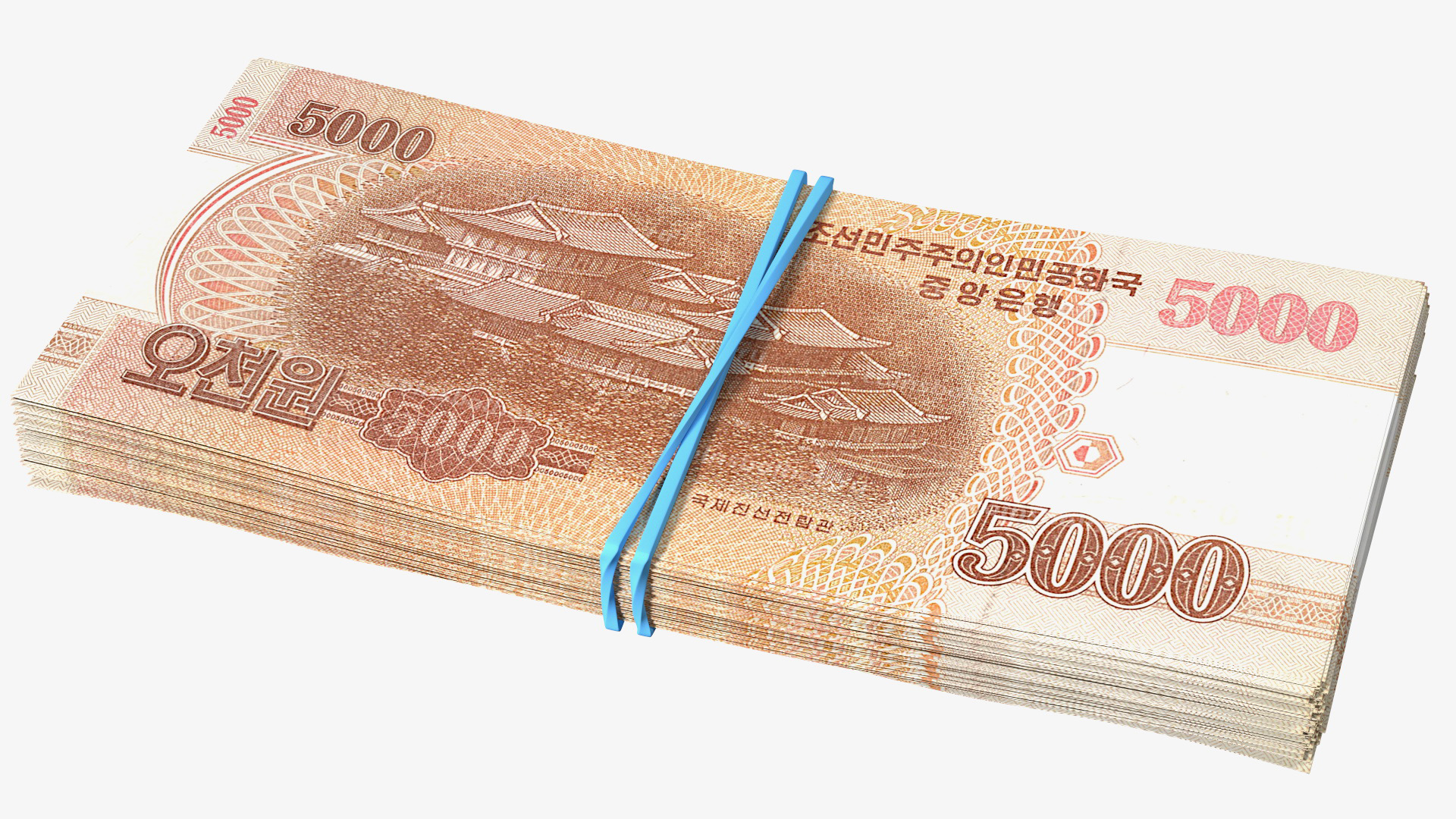 Stack of North Korea 5000 Won 2013 3D model