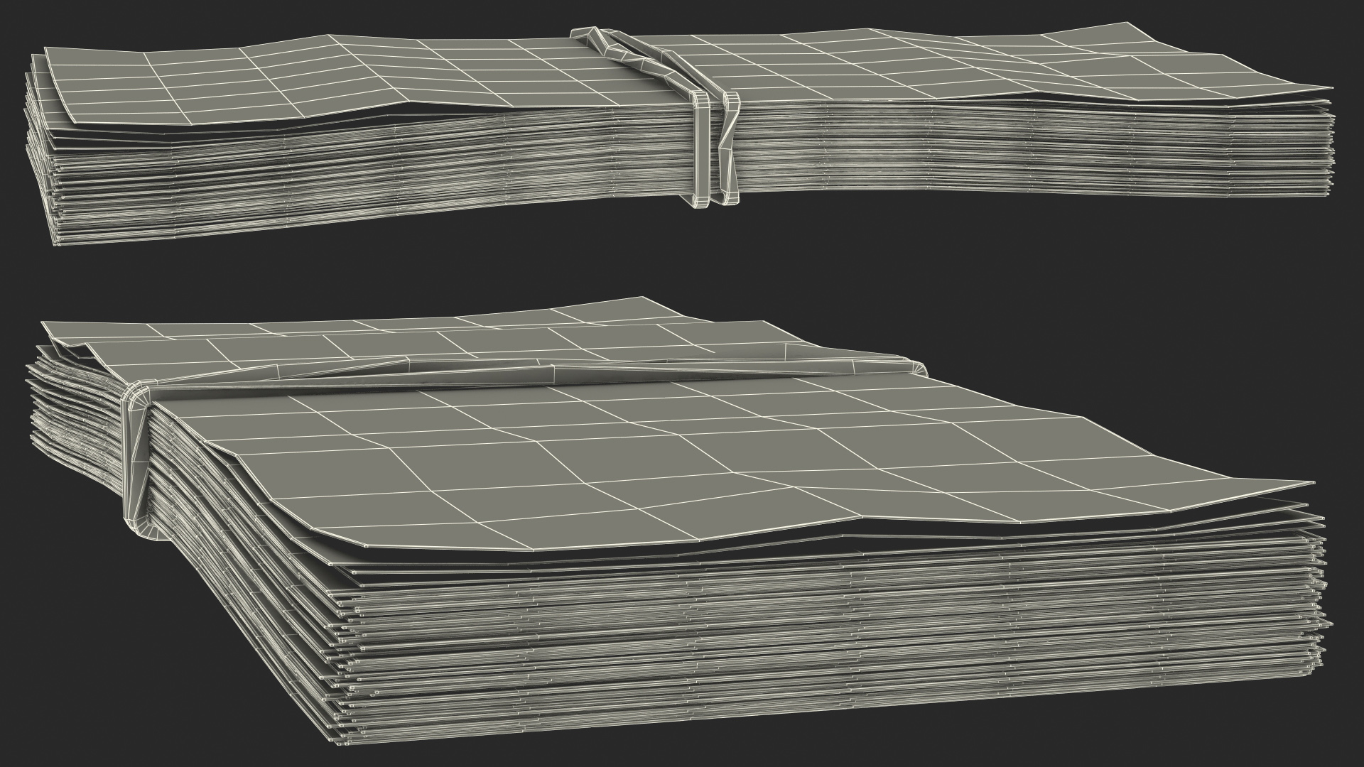 Stack of North Korea 5000 Won 2013 3D model