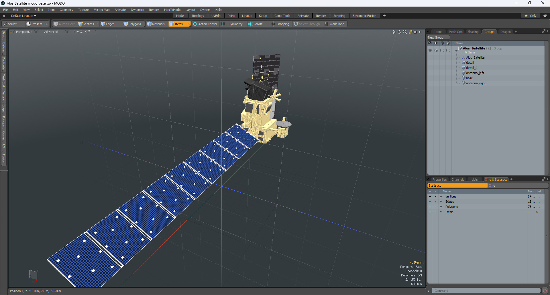 Alos Satellite 3D model