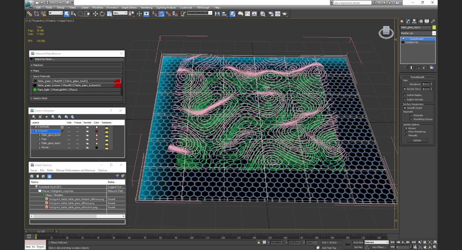 Waves Hologram 3D model