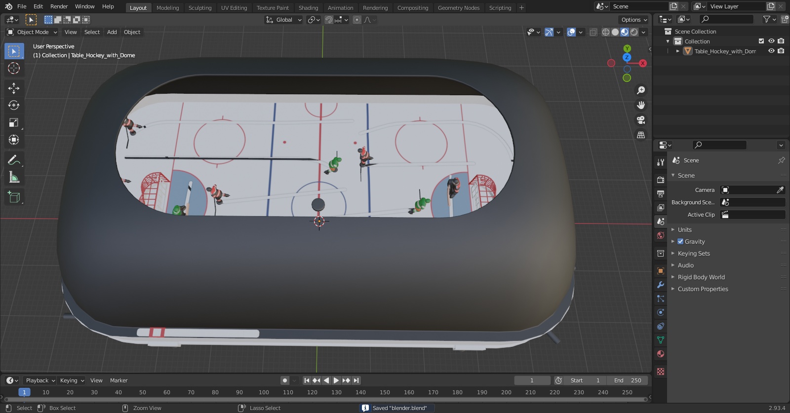 Table Hockey with Dome 3D