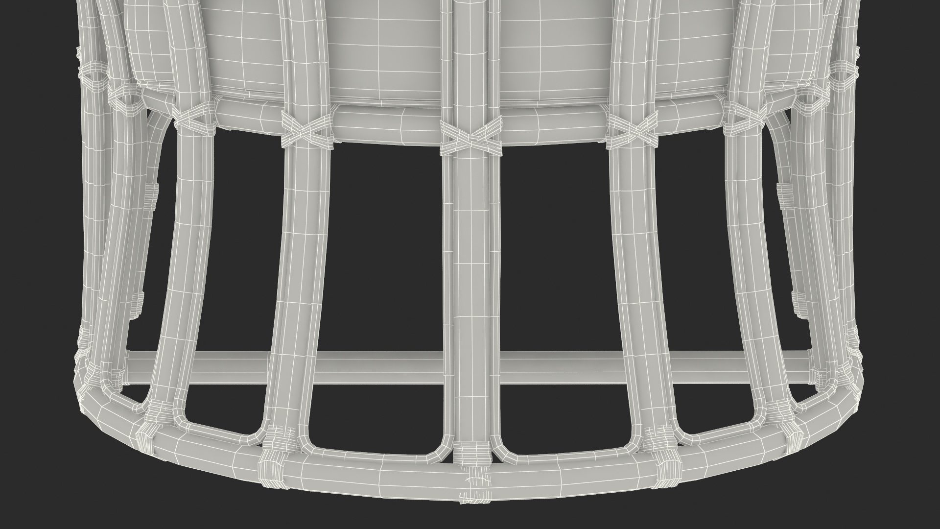 Bamboo Armchair with Cushions 3D model