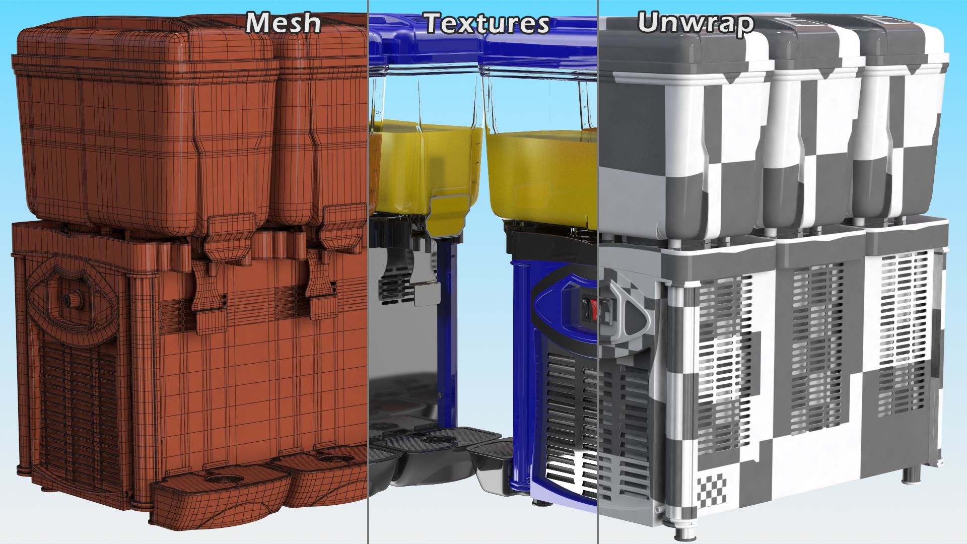 3D model Drink Dispenser Machine 3 Tank