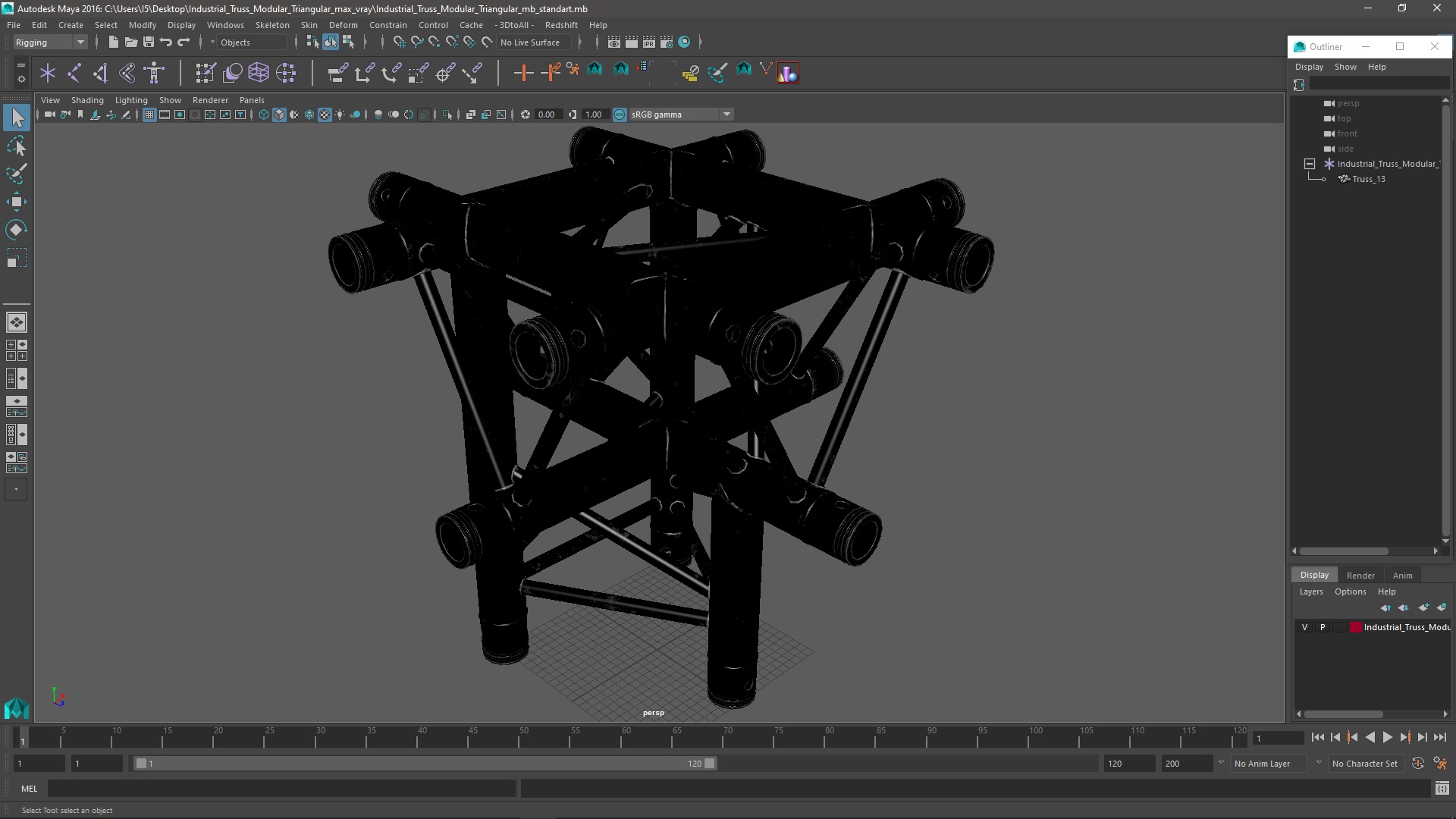 3D model Industrial Truss Modular Triangular