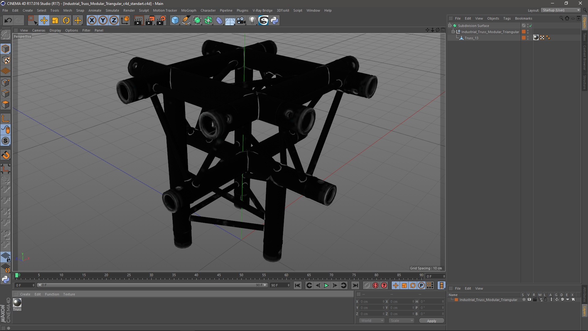 3D model Industrial Truss Modular Triangular