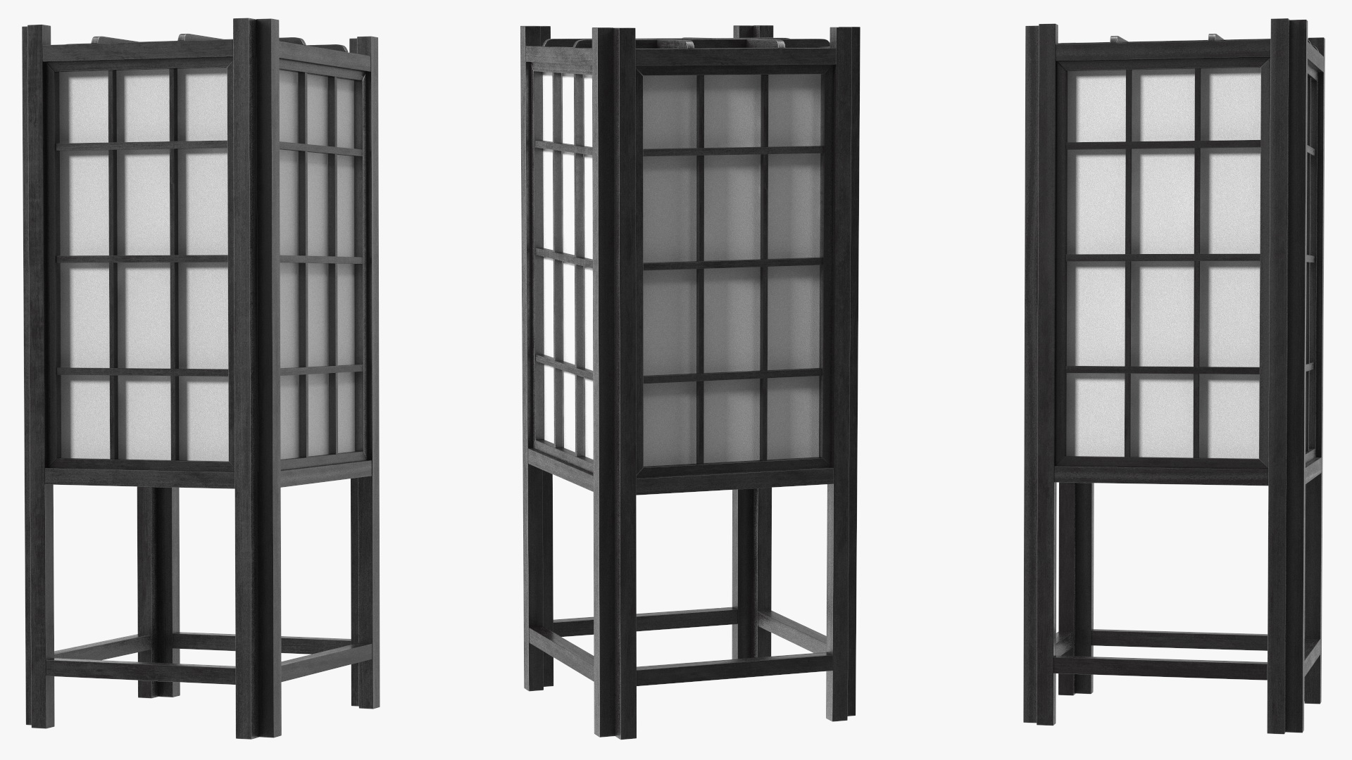 3D model Rice Paper Shoji Floor Lantern