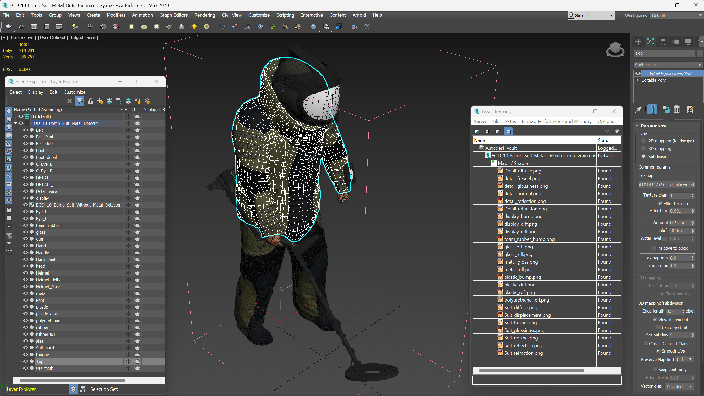 3D EOD 10 Bomb Suit Metal Detector