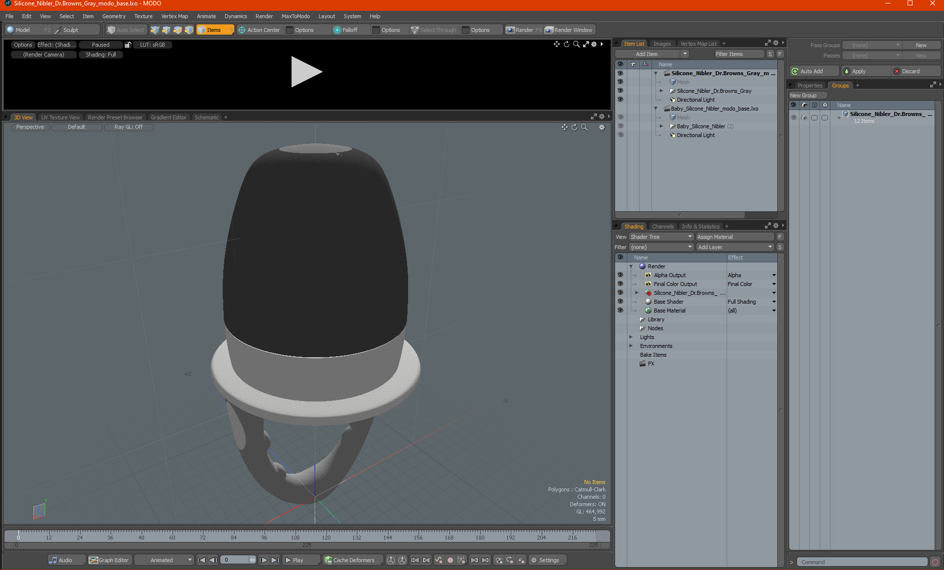 3D model Silicone Nibler Dr.Browns Gray