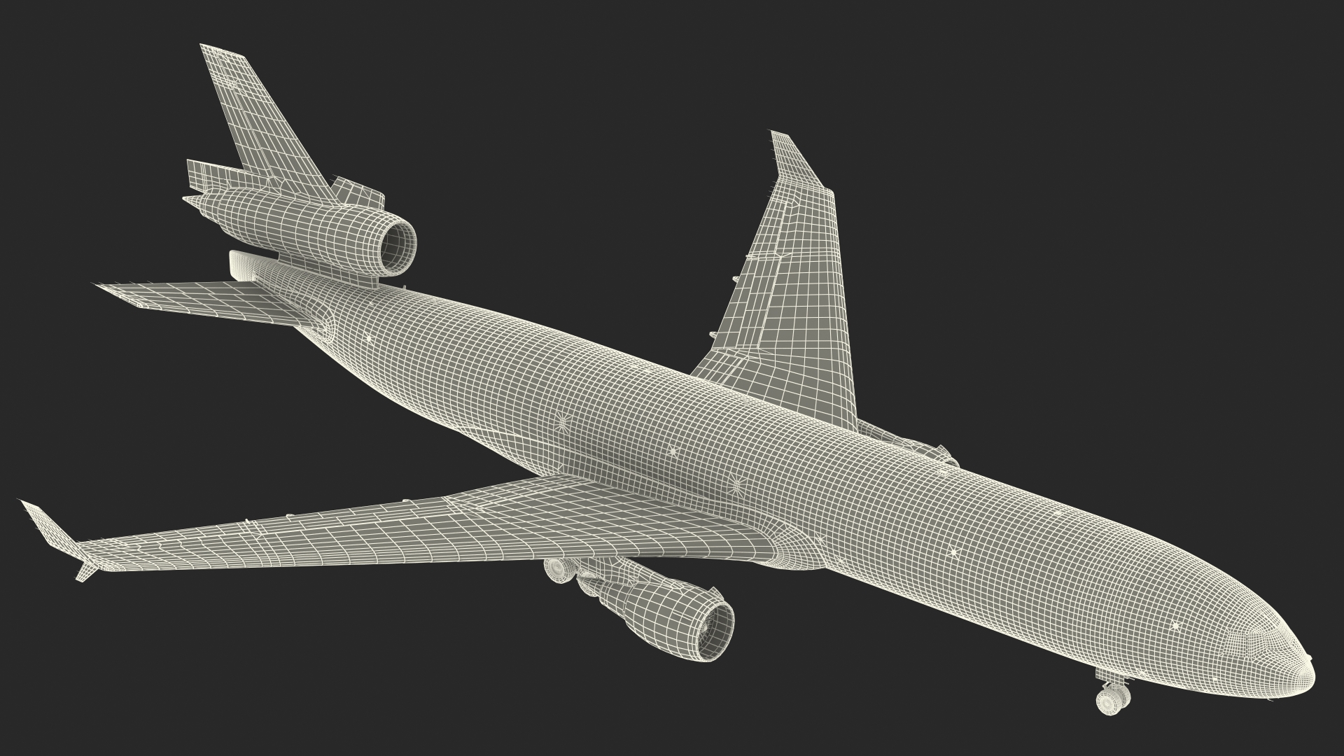 3D McDonnell Douglas MD11 Tri Jet Airliner UPS model