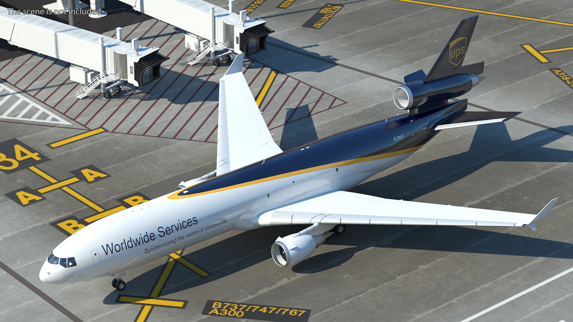 3D McDonnell Douglas MD11 Tri Jet Airliner UPS model