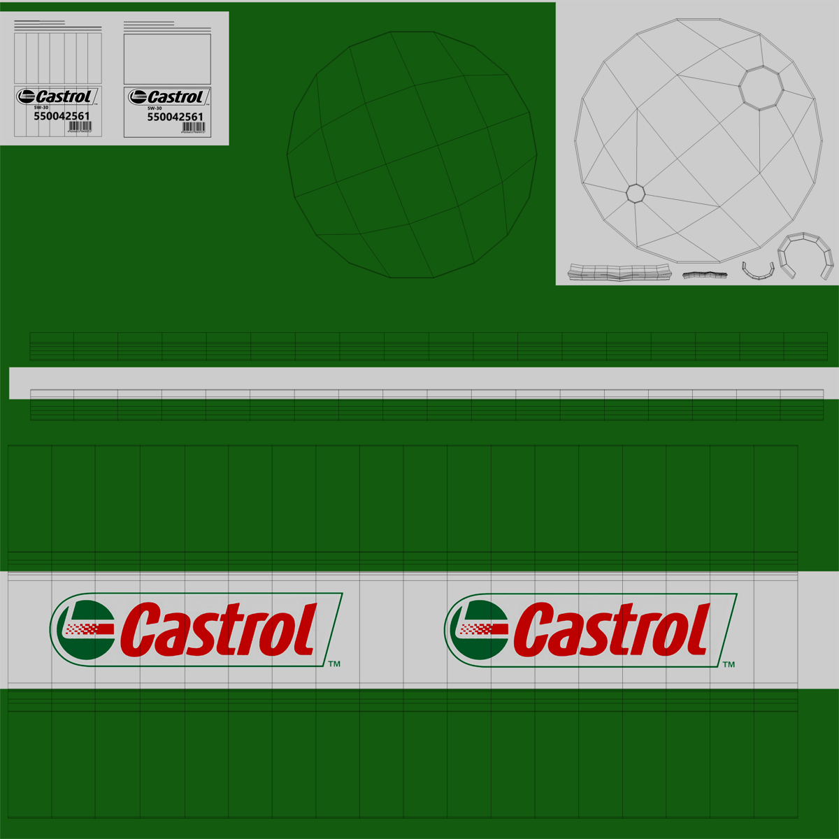 Steel Barrel Drum Oil Castrol 3D model