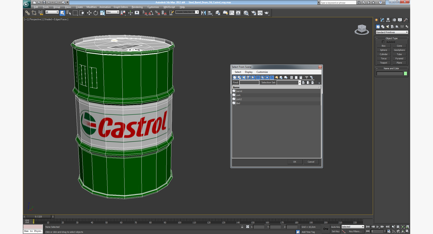 Steel Barrel Drum Oil Castrol 3D model