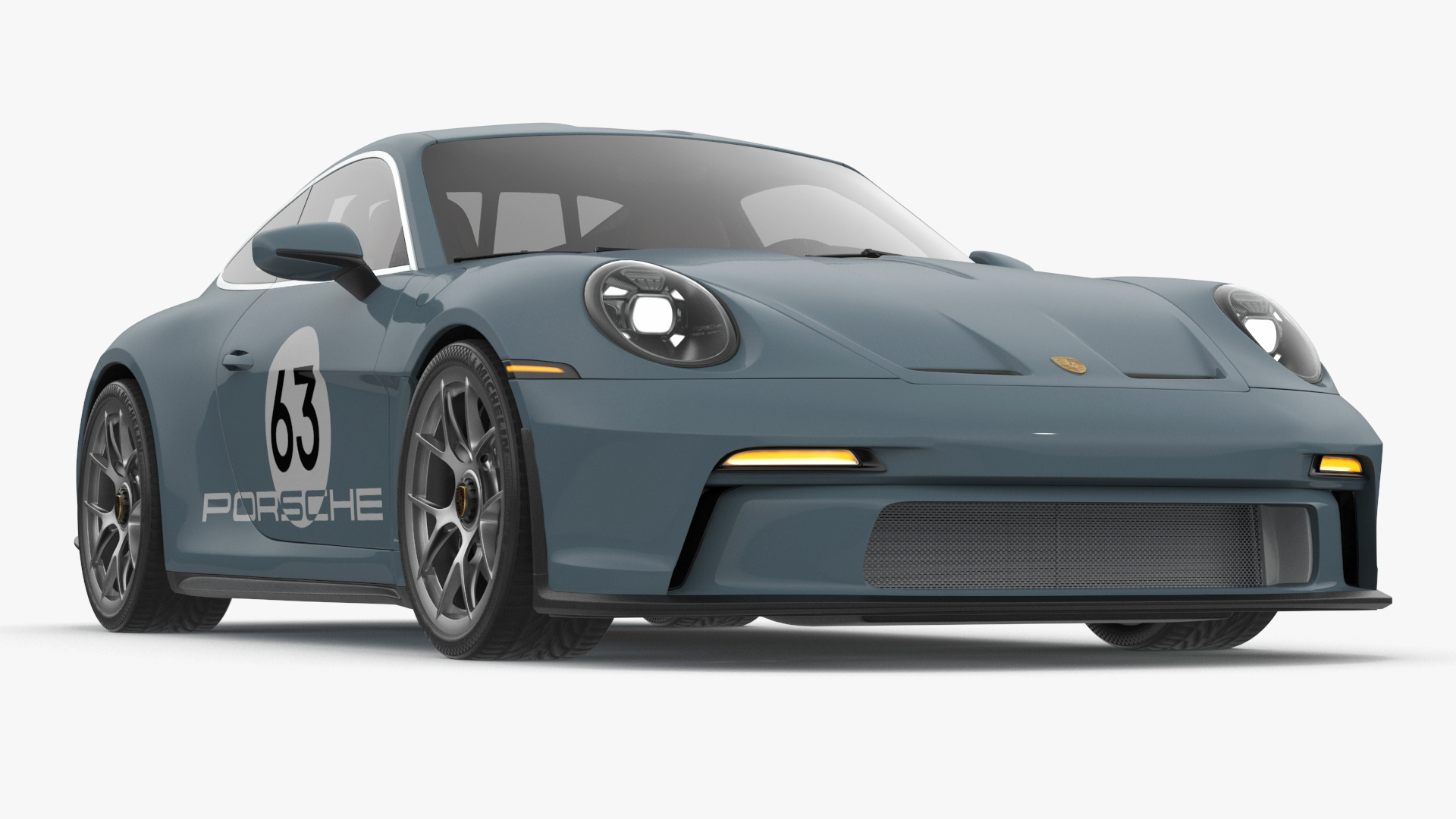 3D Sport Car Porsche 911 2024 Blue