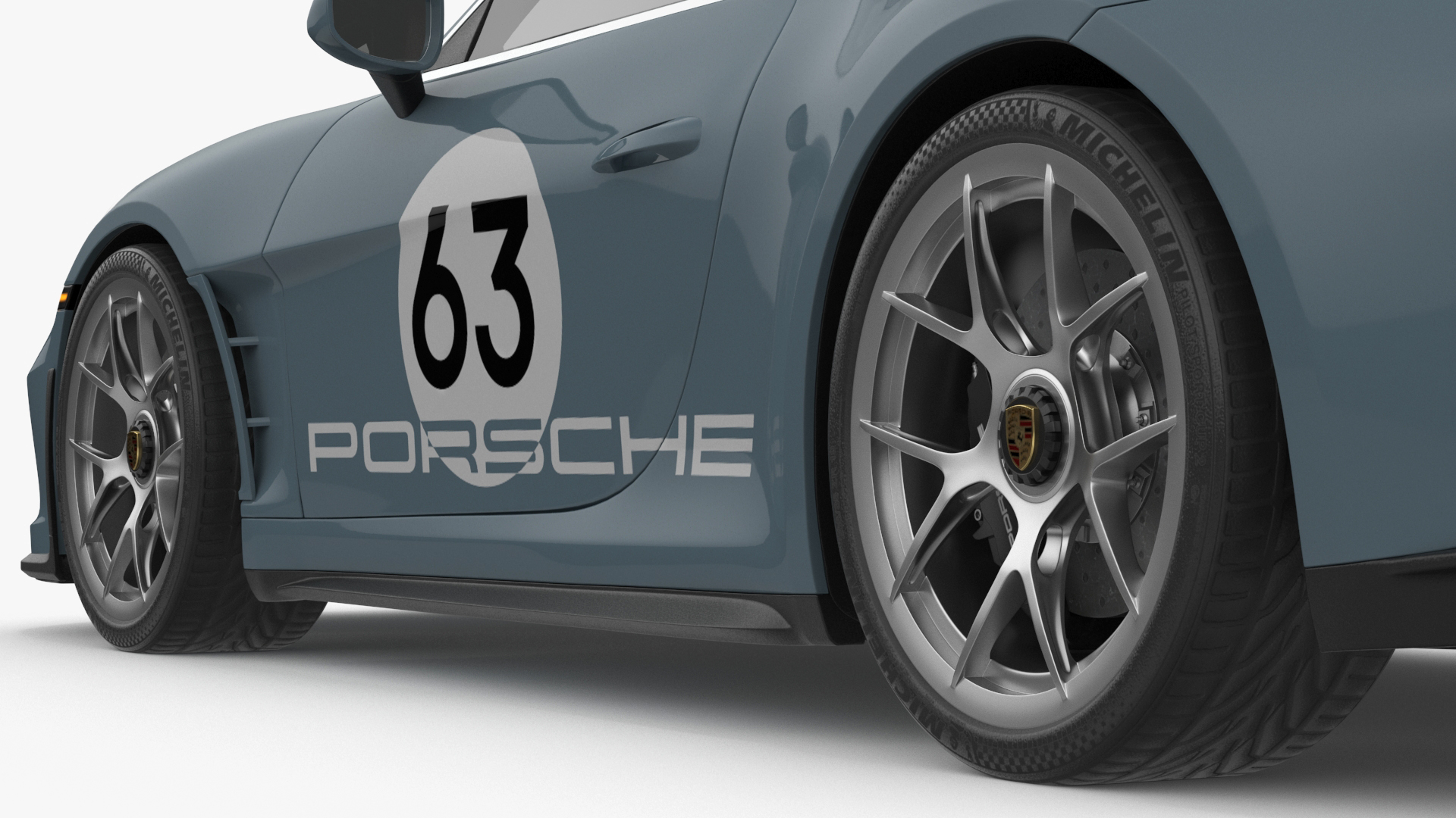 3D Sport Car Porsche 911 2024 Blue