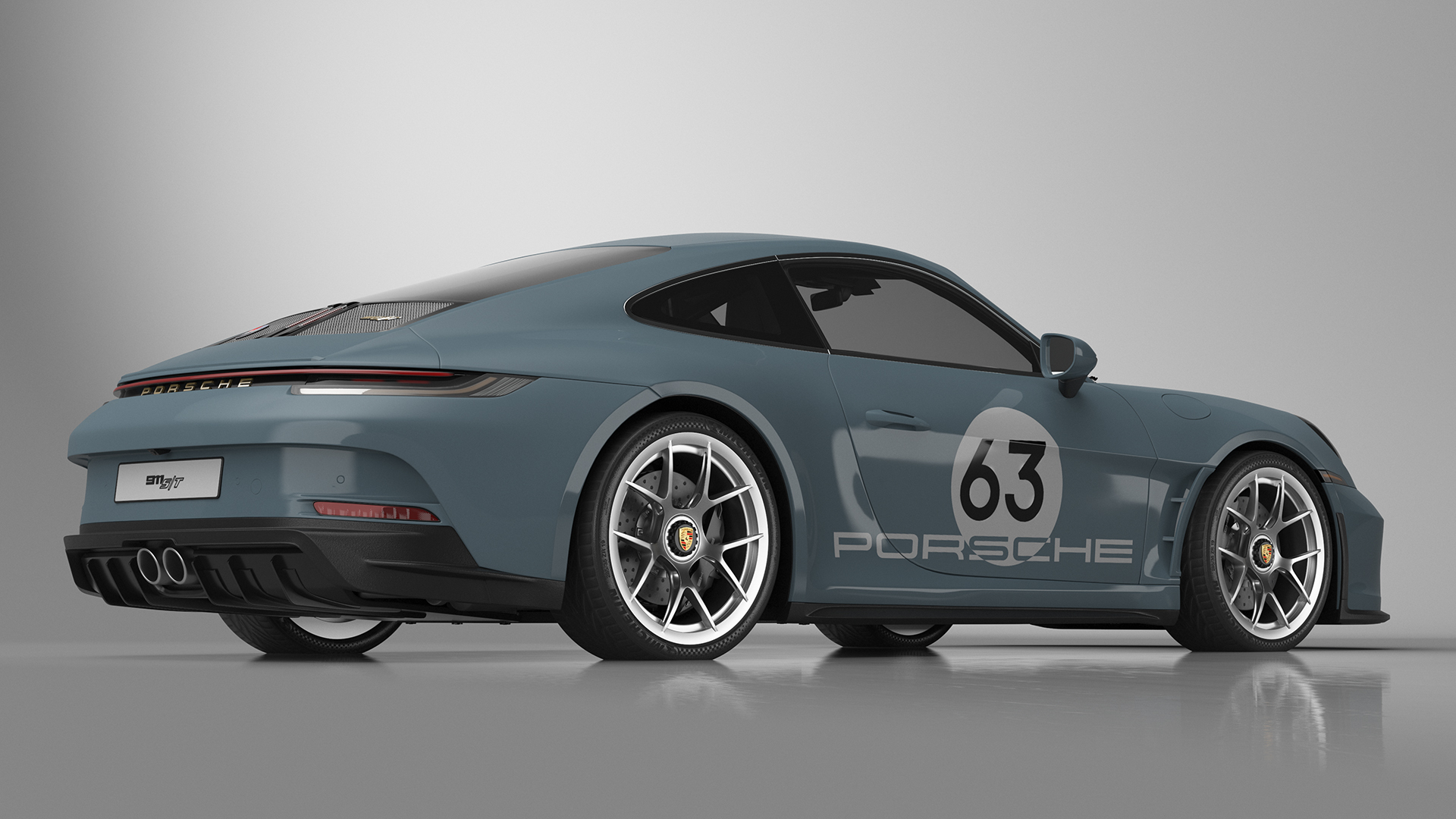 3D Sport Car Porsche 911 2024 Blue