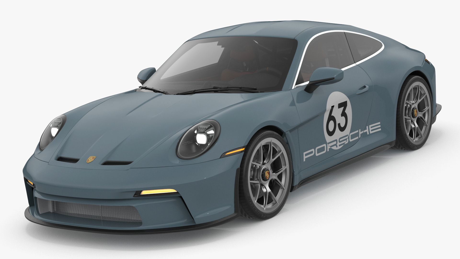 3D Sport Car Porsche 911 2024 Blue
