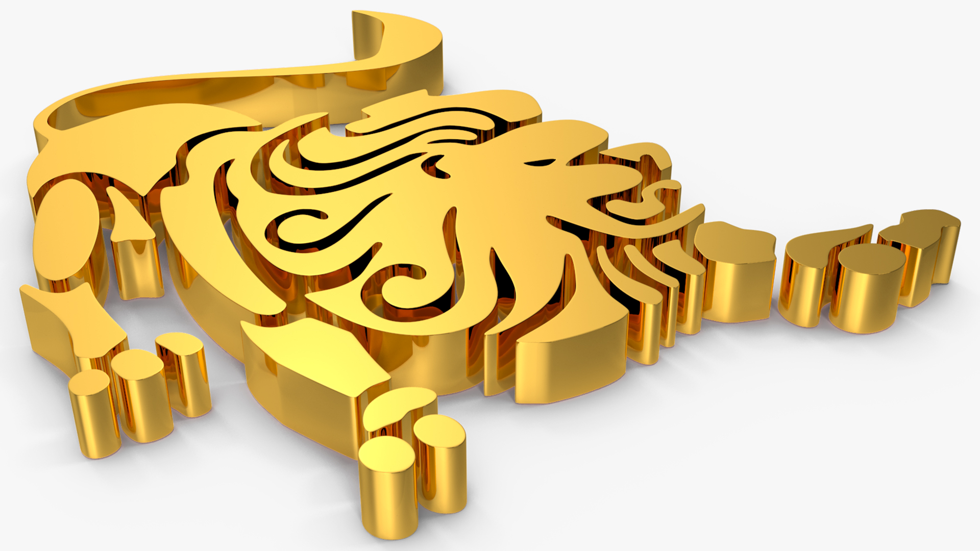 Golden Zodiac Signs 3D model