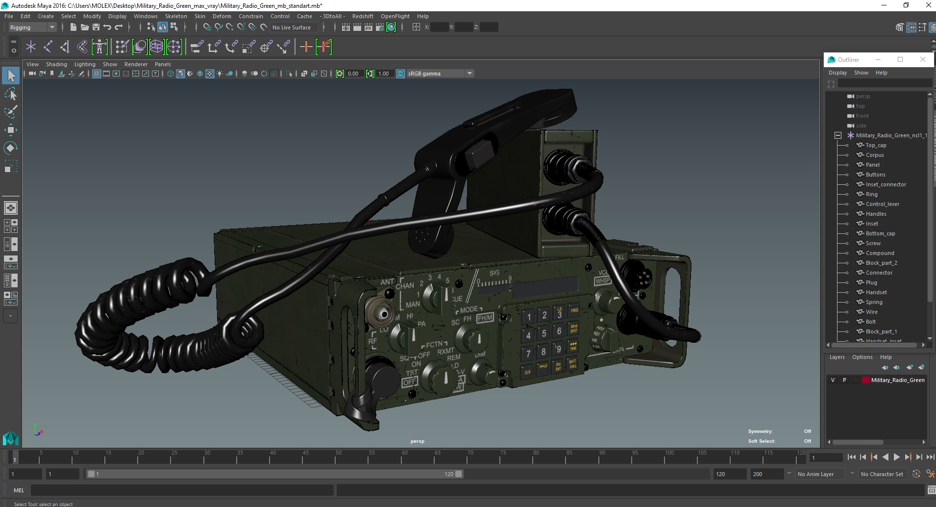 3D model Military Radio Green
