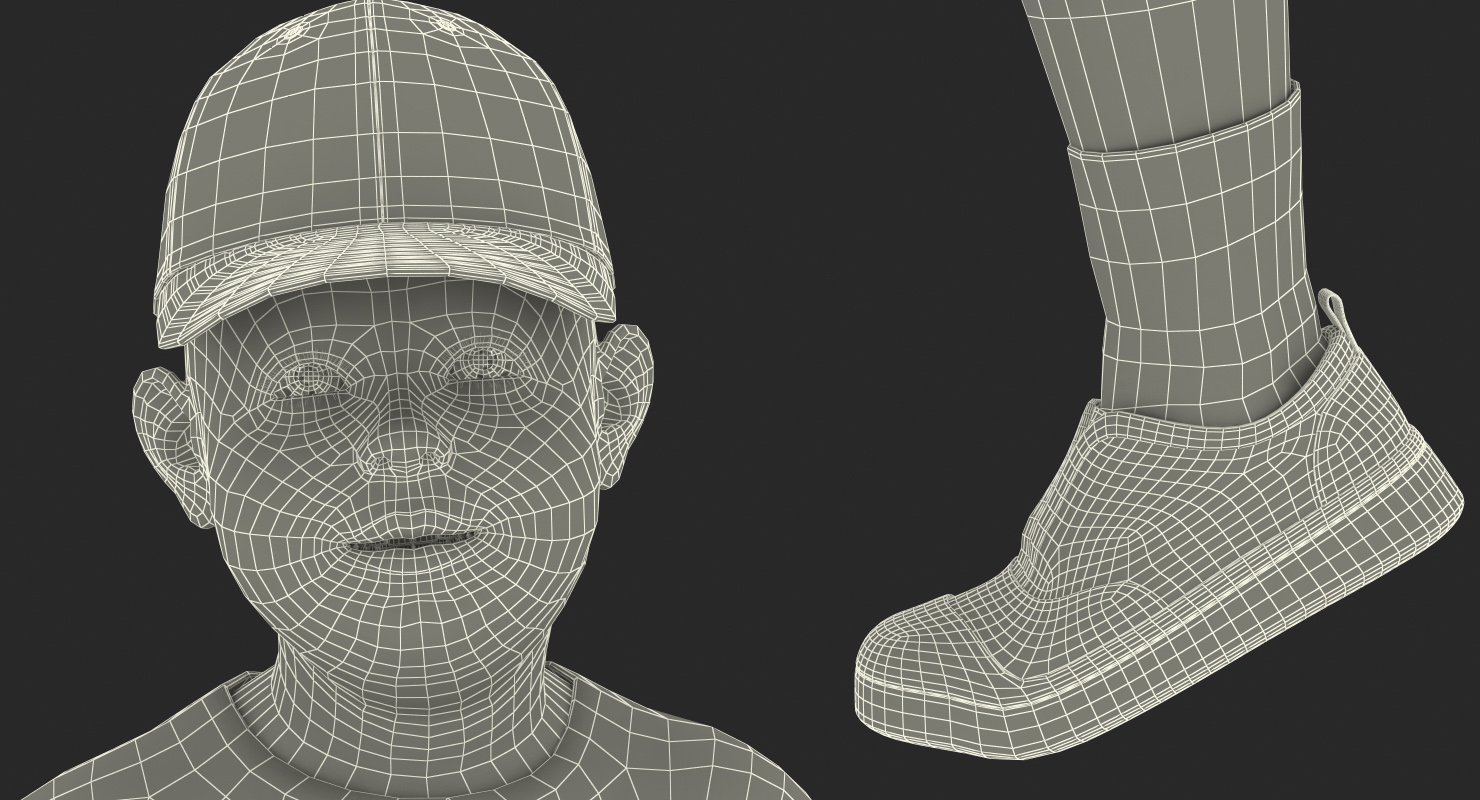 Walking Teenage Boy 3D model