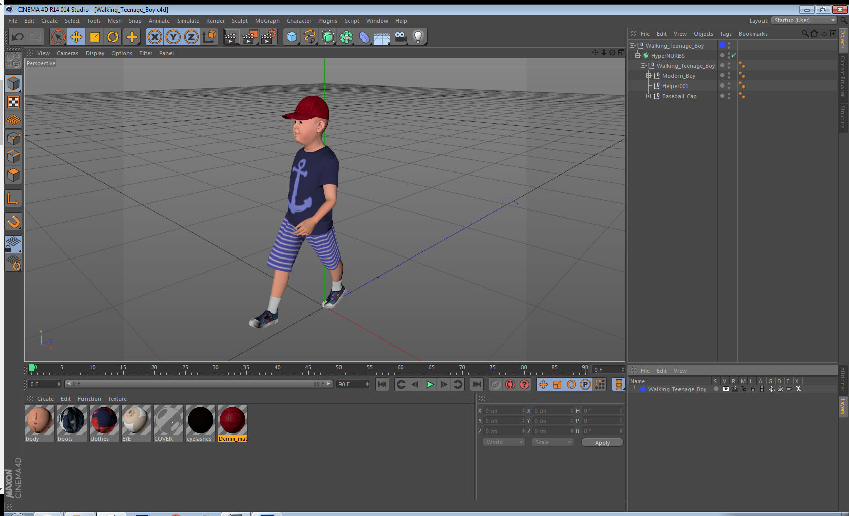 Walking Teenage Boy 3D model