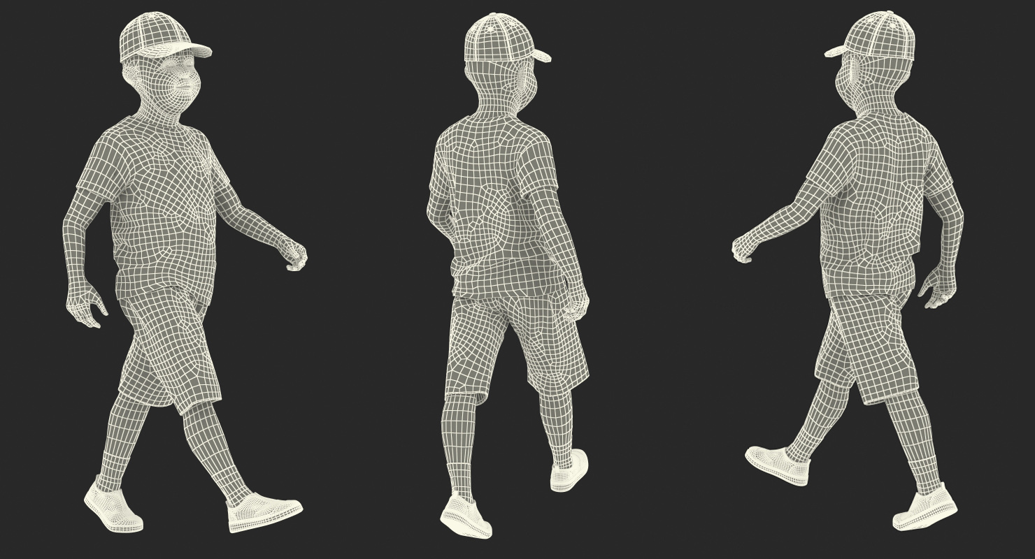 Walking Teenage Boy 3D model